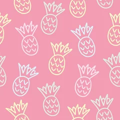 Fotobehang Trendy Pineapple Pattern. Endless. © Aylin Art Studio