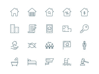 Real estate set of vector icons