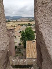 Fototapeta premium Vista sulla campagna romana dal castello di Santa Severa in Italia.