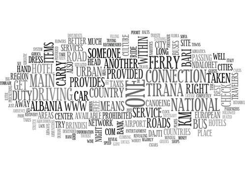 ALBANIA TEXT WORD CLOUD CONCEPT