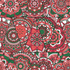 Seamless mandalas pattern. Vintage decorative elements with mandala. Hand drawn mandala background. Islam, Arabic mandala, Indian, mandala ottoman motifs. Perfect for printing on fabric or paper.