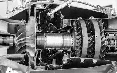 Airplane Jet Engine Turbine 