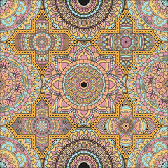 Patchwork pattern. Vintage decorative elements. Hand drawn background. Islam, Arabic, Indian, ottoman motifs. Perfect for printing on fabric or paper.