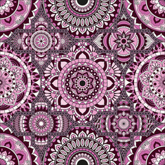 Patchwork pattern. Vintage decorative elements. Hand drawn background. Islam, Arabic, Indian, ottoman motifs. Perfect for printing on fabric or paper.