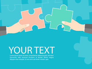 teamwork concept jigsaw cooperation,hand hold jigsaw cooperation business vector