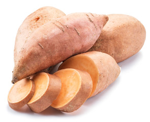 Sweet potato. Isolated on a white background.