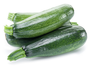 Zucchini on a white background.