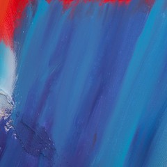 Hintergrund in Blau, Lila/ Violett, Weiß und Rot, Textur aus Strukturgel, Leinwand, Gouache-Farbe 