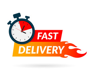 Fast delivery icon for apps and website. Delivery concept. Vector illustration. Flat design.