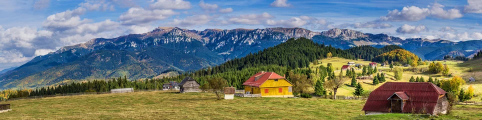 Foto op Canvas Bucegi mountains seen from Fundata vilage, Brasov, Romania © davidionut