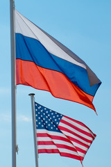 state flags of Russia and the USA