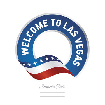 Welcome to Las Vegas USA flag logo icon