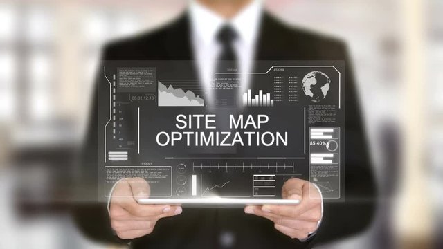 Site Map Optimization, Hologram Futuristic Interface, Augmented Virtual Reality