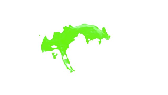 Paint flows with splashes around sphere with attraction to its center (with alpha channel). Good effect for ids, packshots, round logotypes. Separated on pure white background.