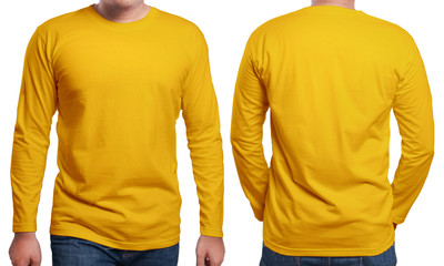Orange Long Sleeved Shirt Design Template
