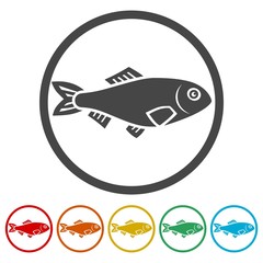 Fish icons set vector - Illustration 