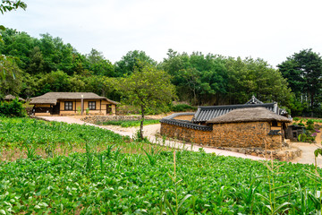 The traditional village of Wanggok Village, which shows Hanok architecture in the late Joseon Dynasty (18th-19th century) in Goseong-gun, Gangwon Province
