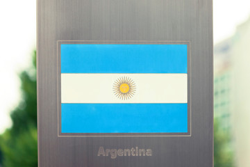 Series of national flags on pole - Argentina