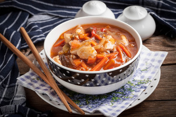 Chinese chicken with vegetables.