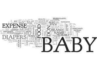 BABY EXPENSE WHAT TO DO WHEN BABY TEXT WORD CLOUD CONCEPT