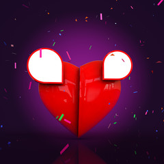 Heart For Valantine on with space for text ads and design.