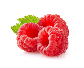 Raspberry with leaves