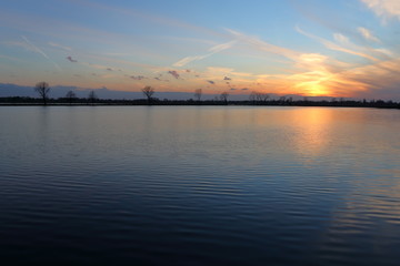 Gorgeous sunset over the lake