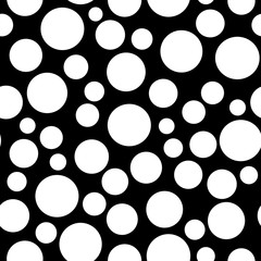 Seamless polka dot black white pattern
