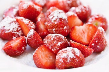 Beautiful fresh strawberries isolated on a clean white background