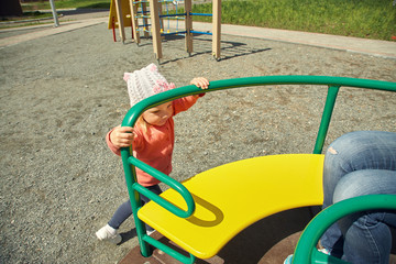 little girl on playground