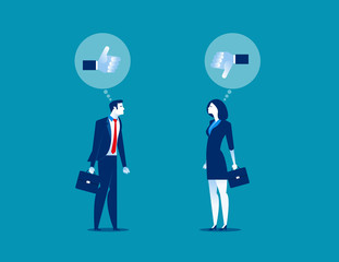 Business person for like and dislike. Concept business vector illustration.