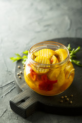 Preserved zucchini with pepper