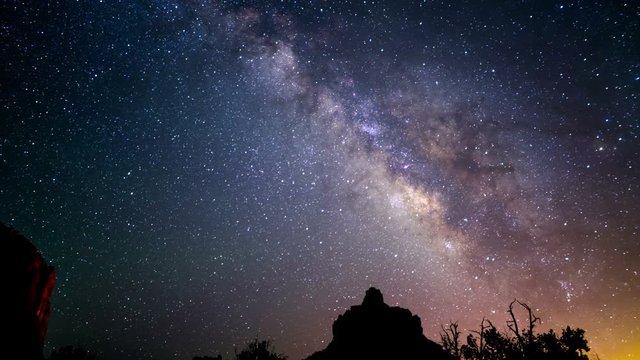 Sedona Milky Way Galaxy 08 Bell Rock Time Lapse Stars