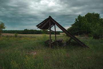 An old hunting hut near the forest.