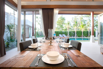 interior design and house decoration of pool villa