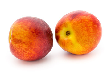 Peach. Fruit with isolated on white background.