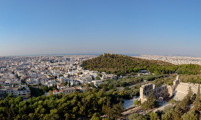 Fototapeta na wymiar Panorama of Athens from the acropolis on a summer