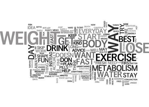 BEST WAY TO LOSE WEIGHT FAST TEXT WORD CLOUD CONCEPT
