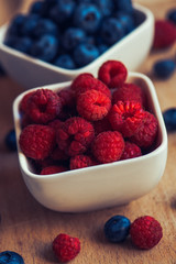Blueberries and raspberries