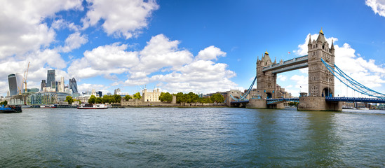London city panorama with Tower Bridge and the Tower of London