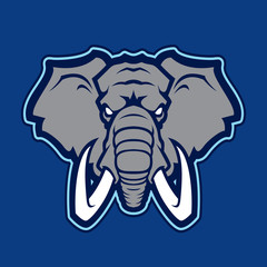 Obraz premium Elephant vector mascot. Head of African elephant. Emblem design for sport team.