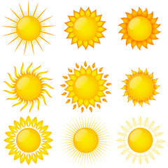 Set of sun vector. Elements for design.