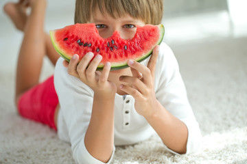 Children with watermelon 