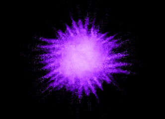 abstract powder splatted on black background,Freeze motion of color powder exploding