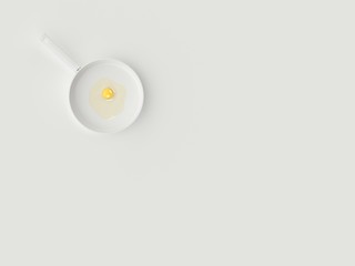 Minimalist Frying Pan with Egg inside