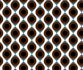 Seamless pattern brown eyes, vector
