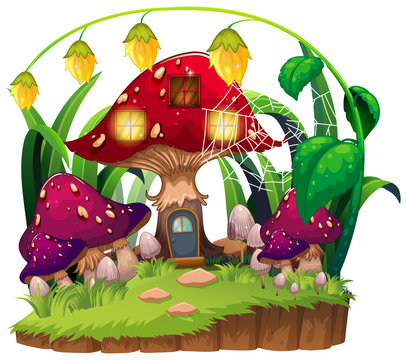 Mushroom house in garden