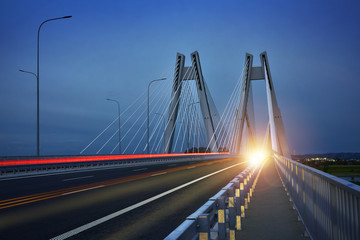 New bridge in the Cracow in the morning