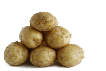 Several ripe fruits of potatoes