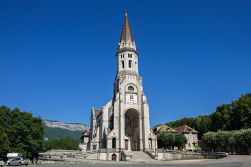 Fototapeta na wymiar Panoramic view of Basilique de la Visitation. Annecy at Haute-Savoie department. France